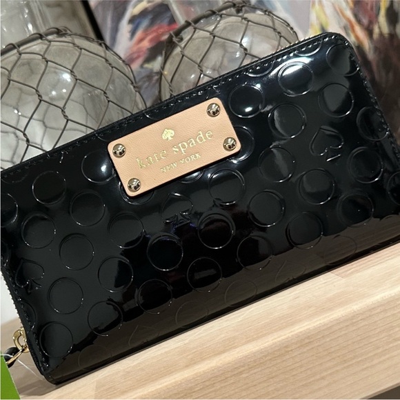 New! Kate Spade Neda Wallet Yaletown Black Patent Polyvinyl - Picture 14 of 14